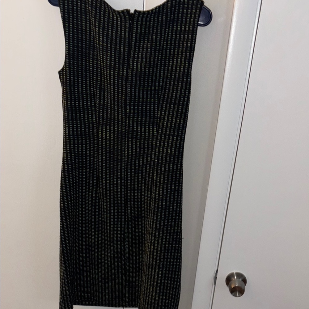 Ann Taylor Petite Tweed Black Blue and Green Dress - Picture 5 of 7